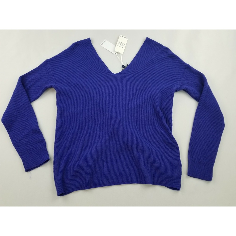 Splendid Women 2-Way V-Neck Wrap Front Ribbed Sweater Blue RS0430X Small